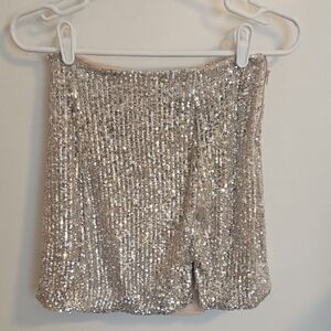 Sequin Silver Skirt
